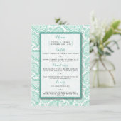 Menu La collection Mariage moderne Paisley - Vert (Debout devant)