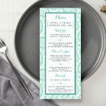 Menu La collection Mariage moderne Paisley - Vert<br><div class="desc">Simple mais élégant, la collection moderne paisley mariage est un design étonnant avec une belle impression de cachemire dans une couleur douce verte et blanche, qui est parfait pour toute célébration mariage moderne. Ces cartes de menu peuvent être personnalisées pour votre occasion spéciale et feraient l'article parfait pour votre mariage,...</div>