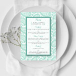 Menu La collection Mariage moderne Paisley - Vert<br><div class="desc">Simple mais élégant, la collection moderne paisley mariage est un design étonnant avec une belle impression de cachemire dans une couleur douce verte et blanche, qui est parfait pour toute célébration mariage moderne. Ces cartes de menu peuvent être personnalisées pour votre occasion spéciale et feraient l'article parfait pour votre mariage,...</div>