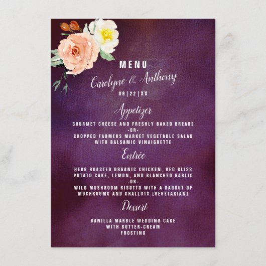 Menu La Collection Mariage Romance In Bloom (Devant)