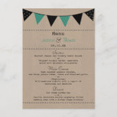 Menu La collection moderne de Mariages Bunting Turquois (Devant)