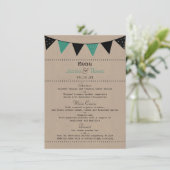 Menu La collection moderne de Mariages Bunting Turquois (Debout devant)