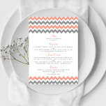 Menu La collection moderne de Mariages Chevron - rose e<br><div class="desc">Simple mais élégante, la collection moderne chevron mariage est un design époustouflant avec un joli imprimé zig-zag dans une couleur rose, gris et blanc, parfait pour toute célébration mariage moderne. Ces cartes de menu peuvent être personnalisées pour votre occasion spéciale et feraient le menu parfait pour votre mariage, douche nuptiale,...</div>