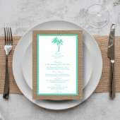 Menu La collection Tropical Palm Tree Beach Wedding
