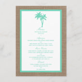 Menu La collection Tropical Palm Tree Beach Wedding (Devant)