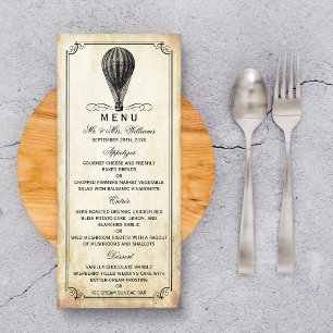 Menu La collection Vintage de Mariages à ballon à air c