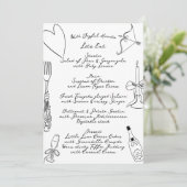 Menu La Dolce Vita Doodle Mariage manuscrit (Debout devant)