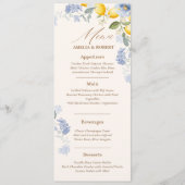 Menu La Dolce Vita Lemon italian citrus wedding (Devant)