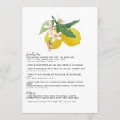 Menu La Dolce Vita Lemon & Olive Mariage méditerranéen (Dos)