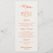 Menu La Dolce Vita Mariage tiré à la main (Devant)