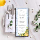 Menu La Dolce Vita Méditerranée Citron italien Mariage