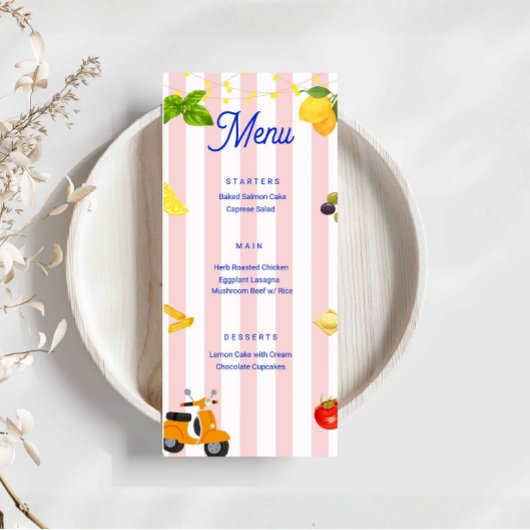 Menu La Dolce Vita Soirée Italienne