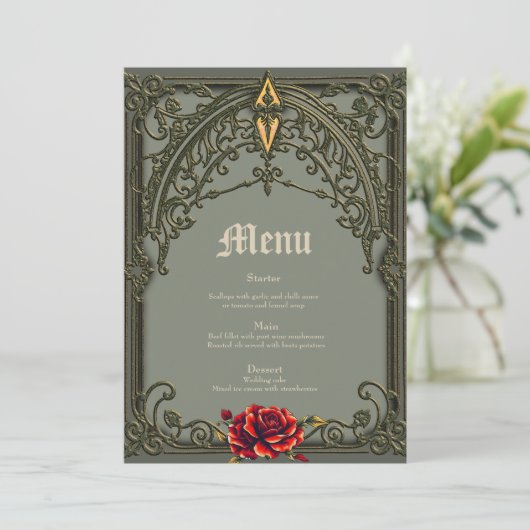 Menu La fleur rouge, la fleur d'affection. (Debout devant)