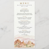 Menu La gamme de mariage désertique à l'aquarelle - (Devant)