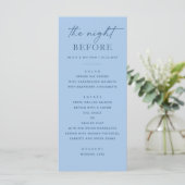Menu La Nuit Avant. Dîner de Répétition Bleu Ciel Paste (Debout devant)