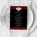 Menu La Parties scintillant Damask Las Vegas Mariage Co<br><div class="desc">Célébrez dans le style avec ces cartes de menu mariages design et très tendance. Ce design est facile à personnaliser avec votre libellé d'événement spécial et vos invités seront ravis quand ils verront ces menus fabuleux.</div>