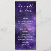 Menu La veille. Dîner de répétition du mariage spatial (Devant)