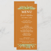 Menu La verdure sur le Mariage de automne Ochre (Devant / Derrière)