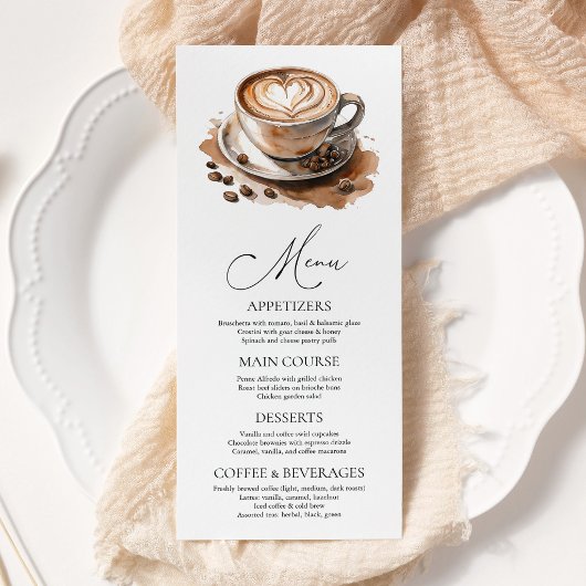 Menu L'amour de café est en train de se préparer pour l