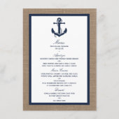 Menu L'Ancre De La Marine Sur La Collection De Mariages (Devant)