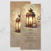 Menu Lanterne Bronzée Romantique Rustique (Devant / Derrière)