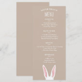 Menu Lapin aux oreilles blanches aquarelle sur brunch d (Devant / Derrière)