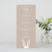 Menu Lapin aux oreilles blanches aquarelle sur brunch d (Debout devant)