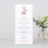 Menu Lapin de Chinoiserie Rose Fête de Mariage (Debout devant)