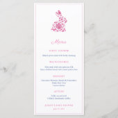 Menu Lapin de Chinoiserie Rose Fête de Mariage (Devant)