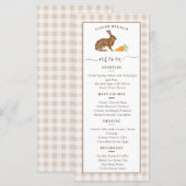 Menu Lapin Mignon Et Carottes Gingham Beige Brunchtime (Devant / Derrière)