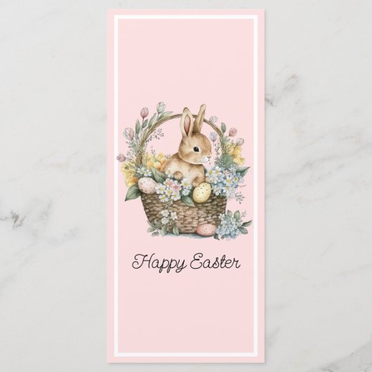 Menu Lapin Pâques Rose Pâle (Dos)