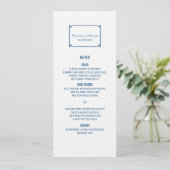 Menu Lapis Blue Deco Chic Wedding (Staand voorkant)