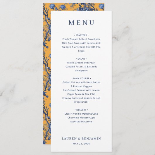 Menu Lapis Rose Wedding (Devant / Derrière)