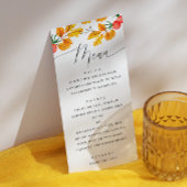 Menu L'aquarelle tombe mariage à fleurs. automne des fo