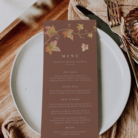 Menu L'automne laisse Mariage de automne ou douche élég