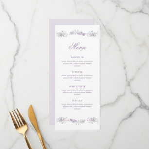 Menu Lavande florale classique Lilac