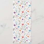 Menu Lavande Purple Aquarelle Florale Élégant Mariage (Dos)