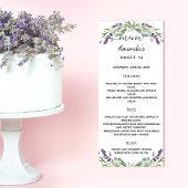 Menu lavande violet eucalyptus verdure jadis