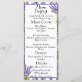 Menu Lavender Blossom Garden Wedding (Devant)