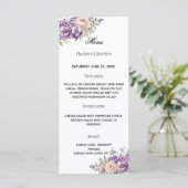 Menu Lavender champagne cream floral wedding (Debout devant)