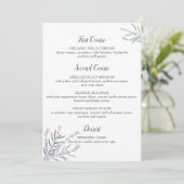 Menu Lavender Floral Wedding (Staand voorkant)