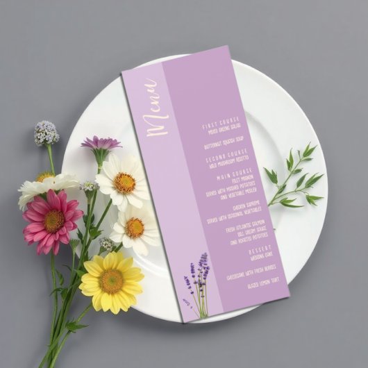 Menu Lavender Love Mariage
