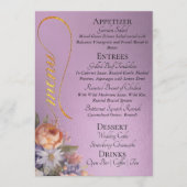 Menu Lavender - Monogram, Wildflowers & Thank You  (Devant)