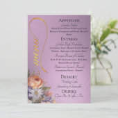 Menu Lavender - Monogram, Wildflowers & Thank You  (Debout devant)