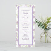 Menu Lavender Purple Rose Wedding Programs (Debout devant)
