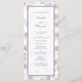 Menu Lavender Purple Rose Wedding Programs (Devant)