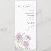 Menu Lavender Purple Rose Wedding Programs (Devant)