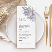 Menu Lavender & Sage Green Floral Wedding Dinner