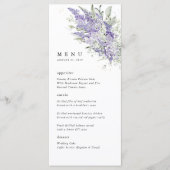 Menu Lavender & Sage Green Floral Wedding Dinner (Devant)