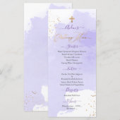 Menu Lavender Watercolor Christening+1er Anniversaire M (Devant / Derrière)